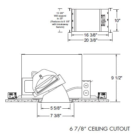 Juno Aculux IC64 Recessed Lighting 5-5/8 inch Line Voltage New Construction IC Open Aperture Adjustable Housing