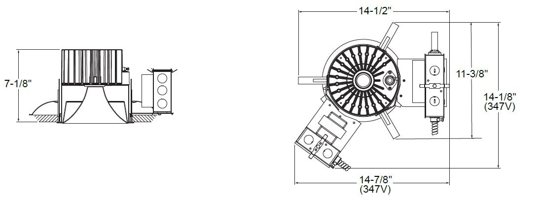 Juno LRM6 15LM 30K MVOLT G4 80CRI EZ1 Indy 6" L-Series Round Remodel Housing, 1500 Lumens, 3000K Color Temperature, 120-277V, Generation 4, 80 CRI, eldoLED 0-10V ECOdrive, Linear Dimming to 1% Min