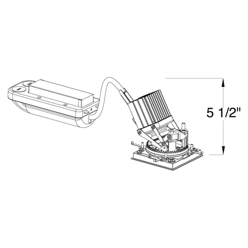 Juno Aculux Recessed Lighting TC207LSQAR-827-N-U 2 inch LED Remodel Standard Square Adjustable Housing 700 Lumens, 2700K Color Temperature, 80 CRI, Narrow Flood Beam, 120-277V 0-10V Dimmable Light