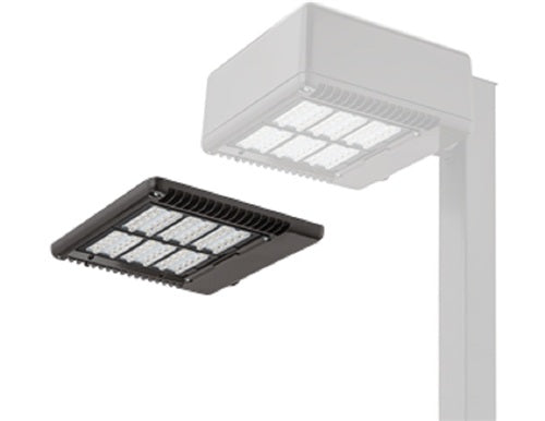 Lithonia KADRD LED 20C 700 30K R3 277 DBLBXD 46W LED Contour Soft Square Retrofit Door Area Light, 20 LEDs, 700 mA, 3000K, Type III Distribution, 277V, Textured Black Finish