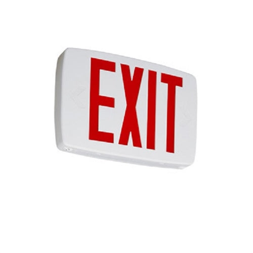 Lithonia LQM S 3 R 120/277 EL N SD Quantum LED Exit Sign, Stencil Face Type, Black Housing, 3 Single Faces, Red Letter, Dual Voltage 120-277V, Nickel Cadmium Battery, Self Diagnostics