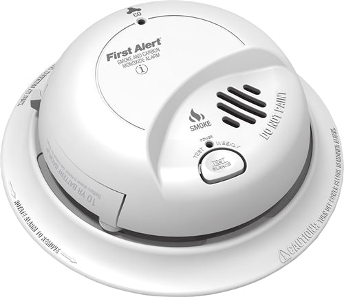 BRK Electronics First Alert SC9120LBL 120V AC/DC Hardwired with Lithium Battery Back Up and Locked Battery Drawer Ionization Smoke Alarm and Carbon Monoxide Combo Alarm (Upgraded to SMICO105-AC)
