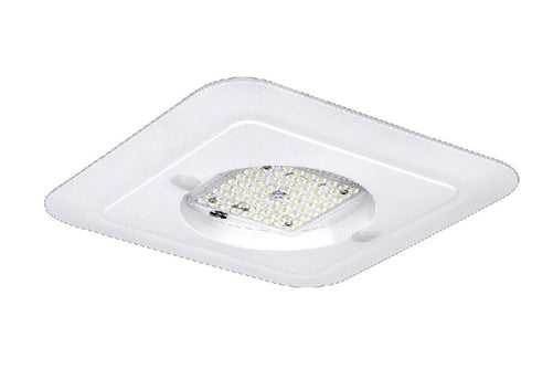 Beacon CLO-80L-50-3K7-5QW-UNV-SQ-WHT Square Ceiling Garage Light, 6000 Lumens, 3000K, 70 CRI, Type 5 Square Wide Optics, 120-277V, White Matte Textured