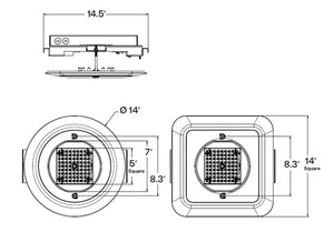 Beacon CLO-80L-50-5K7-5QW-UNV-SQ-WHT Square Ceiling Garage Light, 6000 Lumens, 5000K, 70 CRI, Type 5 Square Wide Optics, 120-277V, White Matte Textured