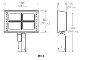 Beacon RFL4-120-5K-T-DB 124W Ratio LED Floodlight Medium Size, 120-277V, 5000K, 14746 Lumens, Trunion Mount, Bronze Finish