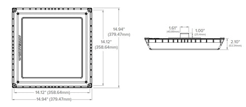 Beacon VSH-140-5K7-UNV-WHT 140W Vanish Edge-Lit Canopy, 5000K, 70 CRI, 120-277V, White Matte Textured