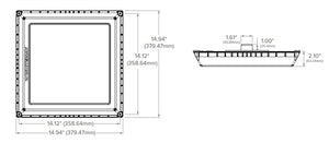 Beacon VSH-140-5K7-UNV-WHT 140W Vanish Edge-Lit Canopy, 5000K, 70 CRI, 120-277V, White Matte Textured