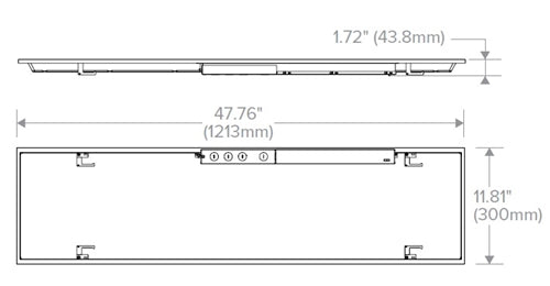 Columbia Lighting CBT14-A-LSCS-EDD-ELL14 1'x4' Back-Lit Troffer, 4400/3300/2750 Switchable Lumens, 3500/4000/5000K Switchable CCT, 80 CRI, 0-10V 1% Dim to Off, 120-277V, 10W Emergency Battery Pack