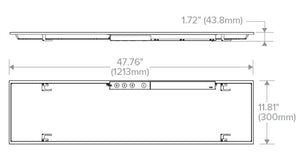 Columbia Lighting CBT14-LSCS 1'x4' Back-Lit Troffer, 4400/3300/2750 Switchable Lumens, 3500/4000/5000K Switchable CCT