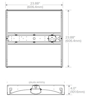 Columbia Lighting CCL24-LSCS 2'x2' LED Architectural Center-Lens Troffer, 4200/5200/6000 Lumens,  3500/4000/5000K Color Temperature