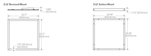 Columbia Lighting CFP22-40/33/2840 2'x2' Edge-Lit Flat Panel, 4000/3300/2800 Switchable Lumens, 4000K, 120-277V