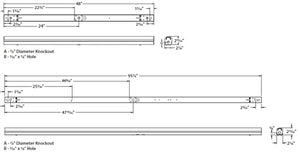 Columbia Lighting CSL8-8035 80.5W 8' Economical LED Striplight, 8460 Lumens, 3500K, 0-10V Dimming, 120-277V