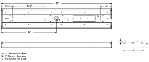 Columbia Lighting CWP4-4040 36.9W 4' LED Wrap Light, 4000 Lumens, 4000K, 0-10V Dimming
