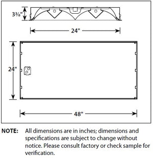 Columbia Lighting EPC24-228G-DL-EP95U-F5H835 2'x4' EPC Full Distribution Luminaire, 2 Lamps,  28W T5, Grid Ceiling, Delta Profile, Static Air Function, Electronic T5, 0.95 Ballast Factor , Programmed Start (N/A T5HO, 1-Lamp), 120V-277V, 35K High Lumen T5