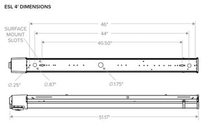 Columbia Lighting ESL4-40LW-FAW-EDU-HFU 4' Escalate Stairwell LED Light, 4000K, 4000 Lumens, Frosted Acrylic Lens, Wide Distribution, 0-10V Dimming, High-Frequency Ultra-Sonic Occupancy Sensor