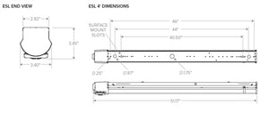 Columbia Lighting ESL4-40LW-FAW-EDU-ELL14-NXWOM Escalate Stairwell LED Light, 4000K, 4000 Lumens, Frosted Acrylic Lens, Wide Distribution, 0-10V Dimming, 120-277V, 10W Emergency Battery Pack, NX Networked Wireless Sensor