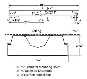 Columbia Lighting LAW4-35LW-EDU 23W 4' Low Profile LED Wraparound, 3500K, Low Watt, 0-10V Dimming, 120-277V
