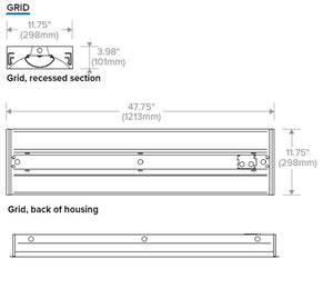 Columbia Lighting LCAT14-9-40HLSM-R-EU 1'x4' LED Contemporary Troffer, 90 CRI, 4000K, 4063-5669 Lumens, Surface Mount, Rectangular Shielding, Static Air Function, Fixed Output, 120-277V