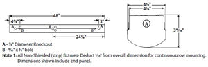 Columbia Lighting LCL4-35LW-EDU 25W 4' Lensed LED Striplight, 3500K, Low Watt, 0-10V Dimming, 120-277V, White Finish
