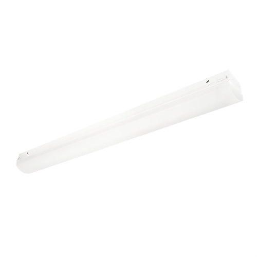 Columbia Lighting LCL4-35ML-EDU-ELL14 48W 4' Lensed LED Striplight, 3500K, Medium Lumen, 0-10V Dimming, 120-277V, Emergency Battery Pack, White Finish