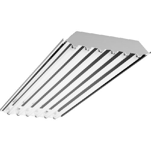 Columbia Lighting LHS4-654-M4R-24EPU-F5841-WG 4' Slim Body Linear High Bay, 6 Lamps, 54W T5HO, Aluminum 95% Reflective, Specular Silver Reflector, Programmed Start Electronic Ballast, 120-277V, 85 CRI, 4100K Installed Lamp