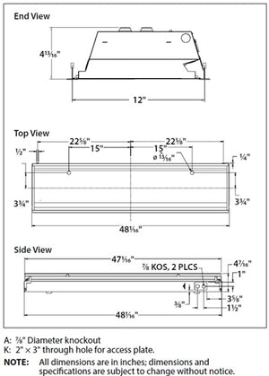 Columbia Lighting LJT14-40MLG-FSA12125-EDU 39W 1'X4' LED Troffer with Adv Solid State Technology, 4000K, Medium Lumen, Grid Ceiling, White Flush Steel Door, Pattern 12 Acrylic Lens 0.125" Nom, 0-10V Dimming