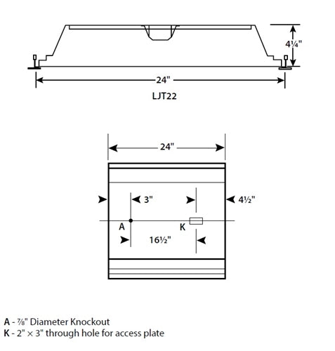 Columbia Lighting LJT22-50-HLG-FSA12-EDU 33W 2'x2' LED Troffer with Advanced Solid State Technology, 5000K, High Lumen, Grid Ceiling, White Flush Steel Door, Pattern 12 Acrylic Lens Shielding, 0-10V Dimming, 120-277V