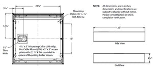 Columbia Lighting LJT22-35MLSM-FSA12-EDU 35W 2'X2' LED Troffer with Adv Solid State Technology, 3500K, Medium Lumen, Surface Mount, White Flush Steel Door, Pattern 12 Acrylic Lens Shield, 0-10V Dimming
