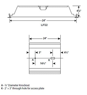 Columbia Lighting LJT22-40HLG-FSA12-EDU 43W 2'x2' LED Troffer with Advanced Solid State Technology, 4000K, High Lumen, Grid Ceiling, White Flush Steel Door, Pattern 12 Acrylic Lens Shielding, 0-10V Dimming, 120-277V