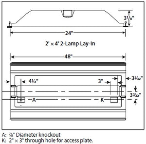 Columbia Lighting LJT24-35LWG-FSA12-EDU 39W 2'x4' LED Troffer with Advanced Solid State Technology, 3500K, Low Watt, Grid Ceiling, White Flush Steel Door, Pattern 12 Acrylic Lens Shielding, 0-10V Dimming, 120V-277V