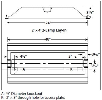 Columbia Lighting LJT24-35MLG-FSA12-EDU 45W 2'x4' LED Troffer with Advanced Solid State Technology, 3500K, Medium Lumen, Grid Ceiling, White Flush Steel Door, Pattern 12 Acrylic Lens Shielding, 0-10V Dimming, 120-277V