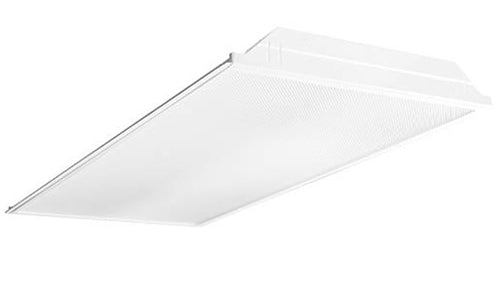 Columbia Lighting LJT24-40MLG-FSA12-EDU 45W 2'x4' LED Troffer with Advanced Solid State Technology, 4000K, Medium Lumen, Grid Ceiling, White Flush Steel Door, Pattern 12 Acrylic Lens Shielding, 0-10V Dimming, 120-277V