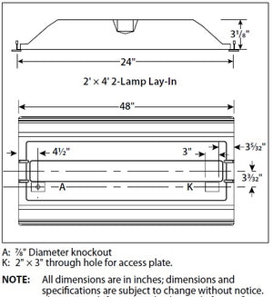 Columbia Lighting LJT24-40MLG-FSA12125-EDU 45W 2'X4' LED Troffer with Adv Solid State Technology, 4000K, Medium Lumen, Grid Ceiling, White Flush Steel Door, Pattern 12 Acrylic Lens 0.125" Nom, 0-10V Dimming