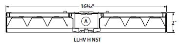 Columbia Lighting LLHV4-50H-NST-EDU 217W 4' VersaBay High Bay LED, 5000K, Narrow Distribution Reflector, Solid Top (No Uplight), 0-10V Dimming, 120-277V