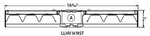 Columbia Lighting LLHV4-50H-NST-EDU 217W 4' VersaBay High Bay LED, 5000K, Narrow Distribution Reflector, Solid Top (No Uplight), 0-10V Dimming, 120-277V