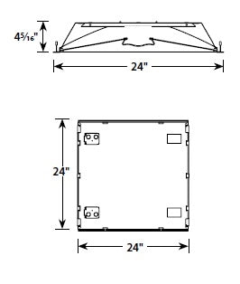 Columbia Lighting LSER22-35HLG-C-EU 41W 2'x2' Serrano LED Architectural Luminaire, 3500K, 3600 Lumens, Grid Ceiling, Contour Shielding, Fixed Output, 120-277V