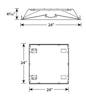 Columbia Lighting LSER22-35MWG-C-EDU 17.8W 2'x4' Serrano LED Architectural Luminaire, 3500K, 1901 Lumens, Grid Ceiling, Contour Shielding, 0-10V Dimming, 120-277V