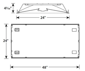 Columbia Lighting LSER24-50LWG-C-EDU 2'x4' Serrano LED Architectural Luminaire, 5000K, 4460 Lumens, Grid Ceiling, Contour Shielding, 0-10V Dimming, 120-277V