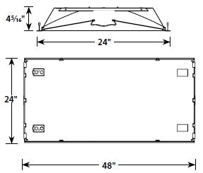 Columbia Lighting LSER24-35LWG-C-EU 41W 2'x4' Serrano LED Architectural Luminaire, 3500K, 4200 Lumens, Grid Ceiling, Contour Shielding, Fixed Output, 120-277V
