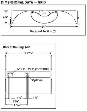 Columbia Lighting LTRE22-35HLG-RFA-EU 36W 2'x2' Transition LED Enclosed High Efficientcy Architectural Lens, 3500K, High Lumen, Grid Lay-in Ceiling, Ribbed Frosted Acrylic, Fixed Output, 120V-277V