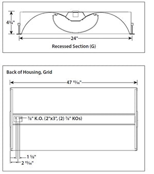 Columbia LTRE24-30HLG-RFA-EU-ELL14 52W 2'x4' Transition LED Enclosed High Efficientcy Architectural Lens, 3000K, High Lumen, Grid Lay-in, Ribbed Frosted Acrylic, Fixed Output, 120V-277V with Battery back up