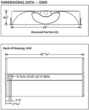 Columbia Lighting LTRE24-40MLG-RFA-ESDU-AM 41W 2'x4' Transition LED Enclosed High Efficientcy Architectural Lens, 4000K, Meidum Lumen, Grid Lay-in Ceiling, Ribbed Frosted Acrylic, Step Dimming, 120V-277V, Antimicrobial Paint