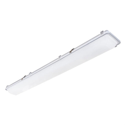 Columbia Lighting LXEM8-30XL-RFA-EDU 8' LED Enclosed and Gasketed Fiberglass Extreme Environment, 3000K, 19558-22473 Lumens, Ribbed Frosted Acryclic Shielding, 0-10V Dimming, 120-277V, White