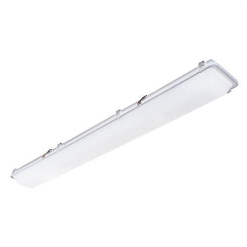 Columbia Lighting LXEM8-40ML-RFA-EDU 8' LED Enclosed and Gasketed Fiberglass Extreme Environment, 4000K, 9844-11293 Lumens, Ribbed Frosted Acrylic, 0-10V Dimming, 120-277V