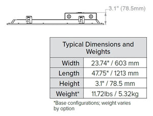 Columbia Lighting NBT24-40L058G-FP-ED1U 2'x4' Back-Lit Troffer, 4000K, 5800 Lumens, 120-277V