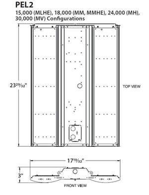 Columbia Lighting PEL2-40MM-FAW-EU 2' High Performance LED High Bay, 80 CRI, 4000K, 18000 Lumens, Frosted Acrylic Lens, Wide Distribution, No Uplight, Fixed Output, 120-277V