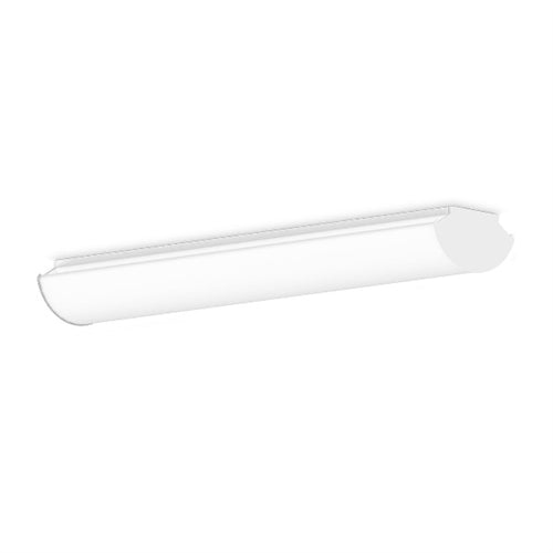 Columbia Lighting RLB4-930LM-FAM-EU-ELL14 4' Reverie Decorative LED Low Bay, 90 CRI, 3000K, 5688 Lumens, Frosted Acrylic Shielding, Medium Distribution, No Uplight, Fixed Output, 120-277V, Emergency Battery
