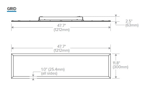 Columbia Lighting SRP14-35MLG-EDU 1'x4' LED Scaler Edge-Lit Panel, 80 CRI, 3500K, 4554-5123 Lumens, Grid Ceiling, 0-10V Dimming, 120-277V