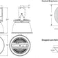 Columbia Lighting UTB2-830-MM-EDU-WA16-WH-N-ELL14 High Bay LED, Gen 2, 80 CRI, 3000K, 0-10V Dimming, 120-277V, Clear Acrylic 16", White, No Lens, Emergency Battery Pack