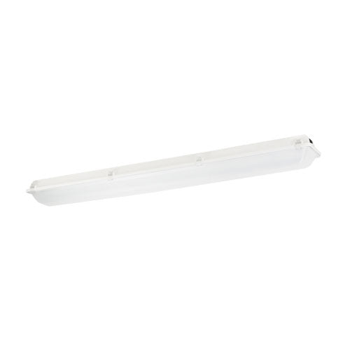 Columbia Lighting XEM4-254-RA-EPU 4' Enclosed and Gasketed Fiberglass Industrial, Two lamps, Ribbed Acrylic, Impact Resistant Lens, Electronic Programmed Start Ballast, 120-277V